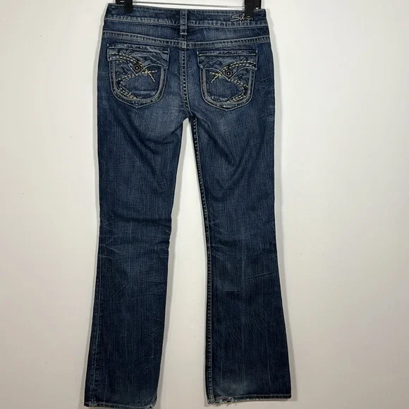 Silver Jeans Pioneer 28 Low Rise Denim Jean Bootcut Y2K Flap Pocket - Picture 9 of 9